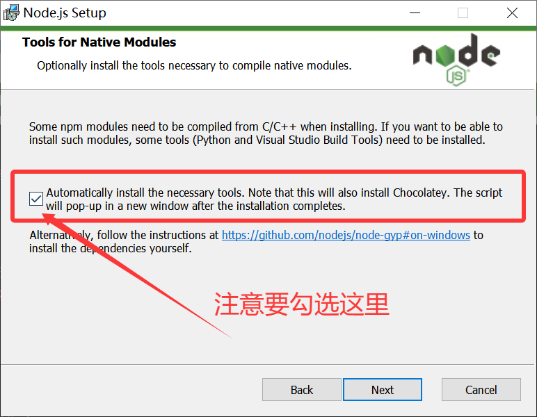 Node.js 安装 Native Modules 选项
