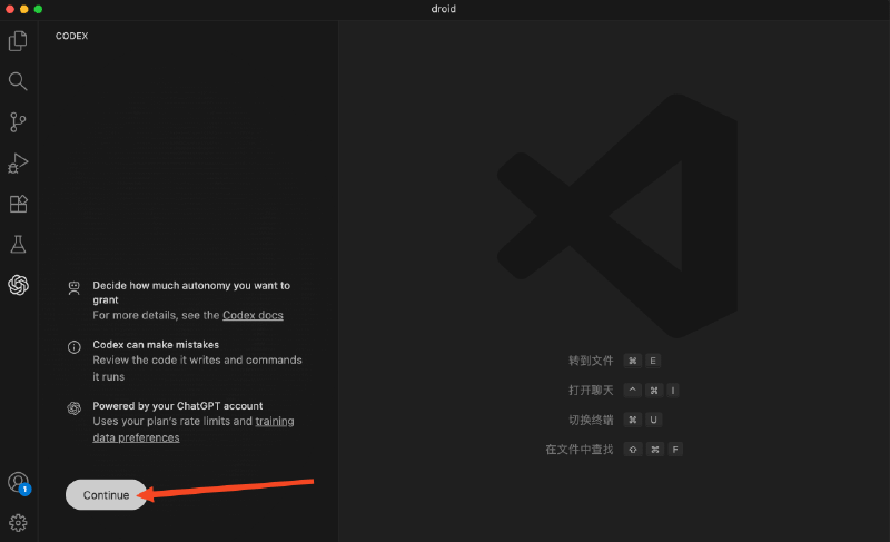 重新打开 Codex 插件